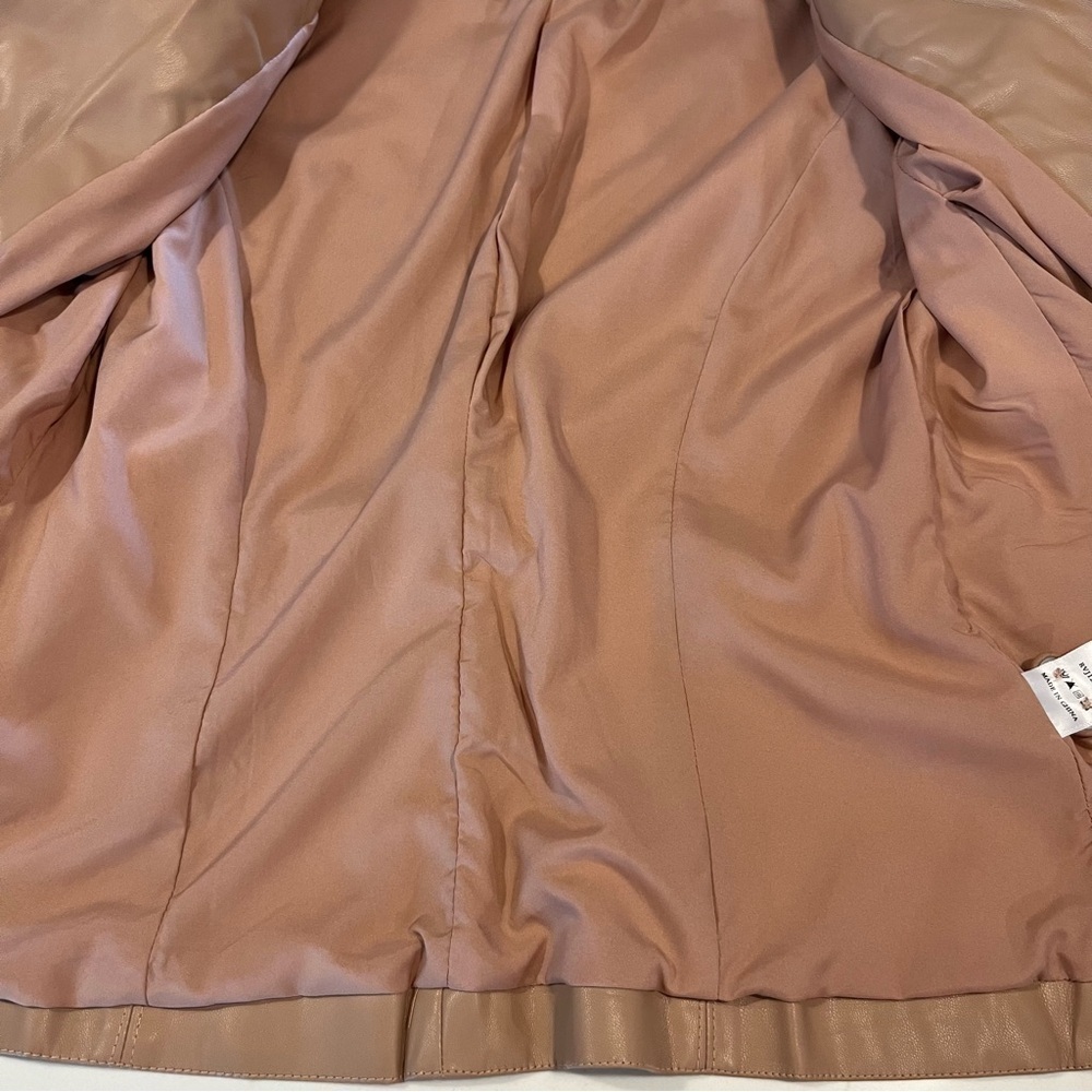 Rosevelvet Taupe Faux Leather Blazer Medium - Picture 15 of 16